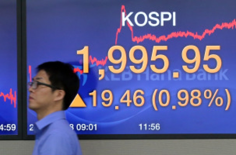 KOSPI fails to top 2,000 despite U.S. rate freeze