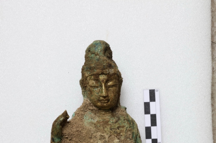 Buddha statue, circa 9th century Korea, found