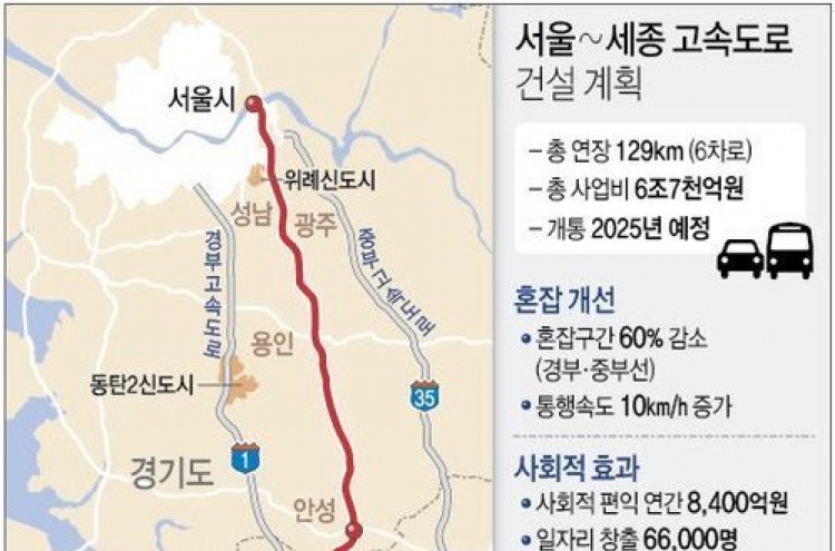 서울∼세종 민자고속도로 건설…1단계 2022년 개통