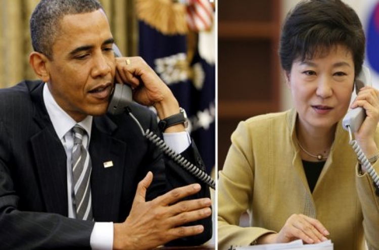 Park, Obama agree to closely work together to adopt strong U.N. sanctions against North