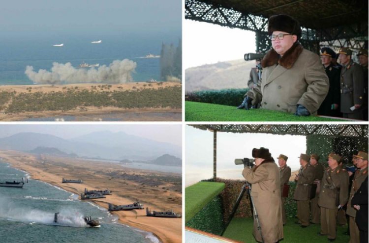 Kim inspects landing drills, orders enemies be buried at sea