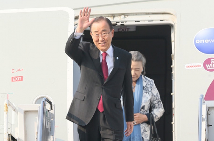 U.N. chief arrives in Korea as presidential speculation grows