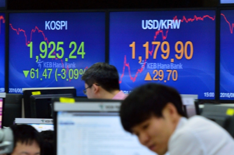 Seoul stocks plunge 3% on Brexit result