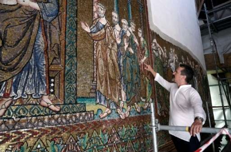 Hidden angel mosaic at Bethlehem shrine sees the light