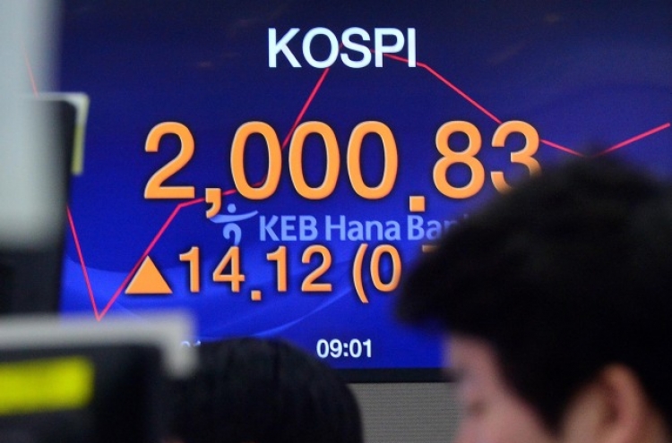 KOSPI crosses 2,000-point level in late morning trade