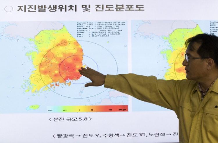 Magnitude-5.8 earthquake jolts southeastern S. Korea