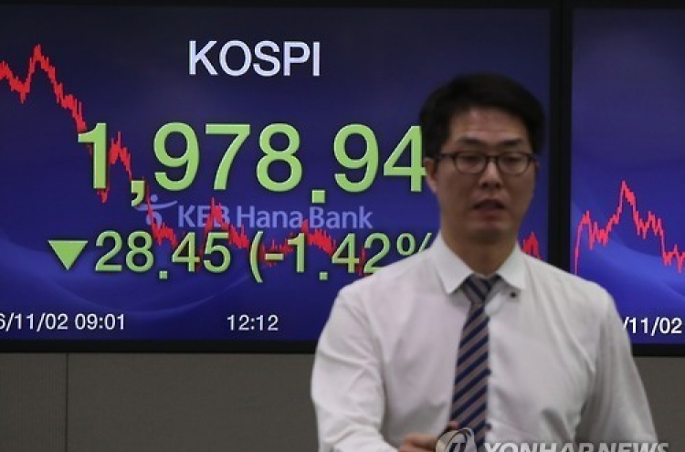 KOSPI tumbles on scandal, US uncertainty