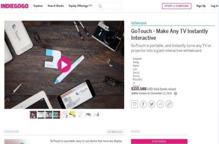 Interactive bulletin board GoTouch to enter global market via Indiegogo