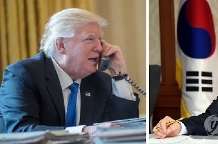 [Urgent] Hwang, Trump hold phone talks over NK provocation