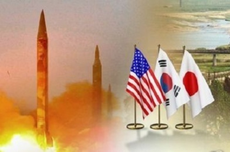 S. Korea, US, Japan assure unity against N. Korea's provocation