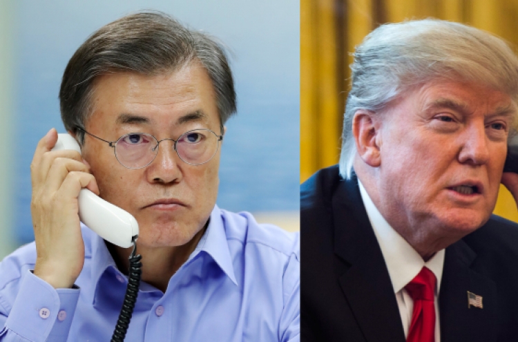 Moon, Trump agree to build up missile deterrence, bring N. Korea back to dialogue