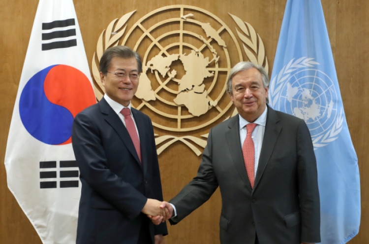 Moon vows to find fundamental solution to N. Korean nukes at UN gathering