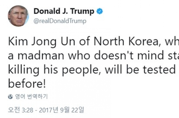 Trump calls North Korea's Kim 'a madman'