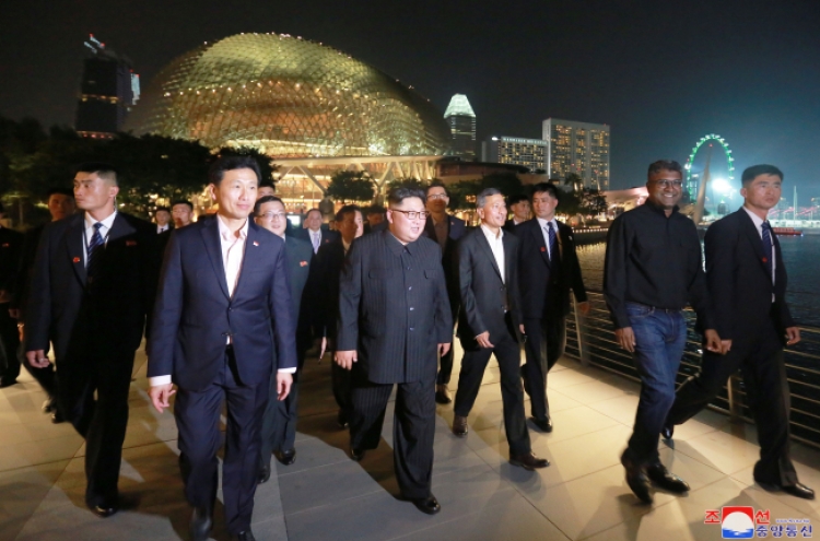 [US-NK Summit] N.Korean media reports Kim learned about Singapore's development during night tour