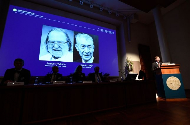 US, Japanese pair win Nobel Medicine Prize for cancer therapy