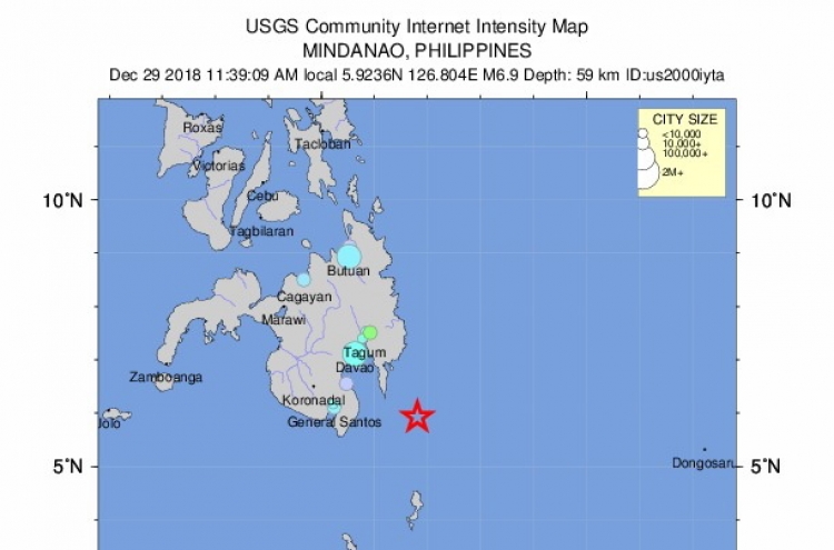 6.9-magnitude quake hits Philippines triggering small tsunami