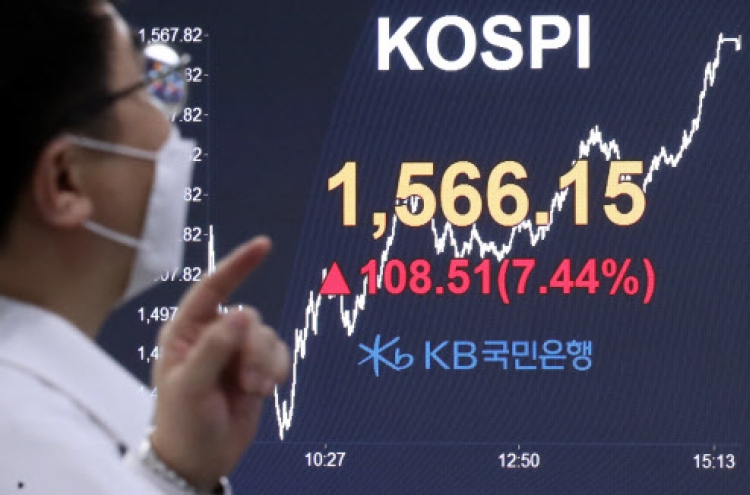 Seoul stocks rebound 7% on currency swap deal with US