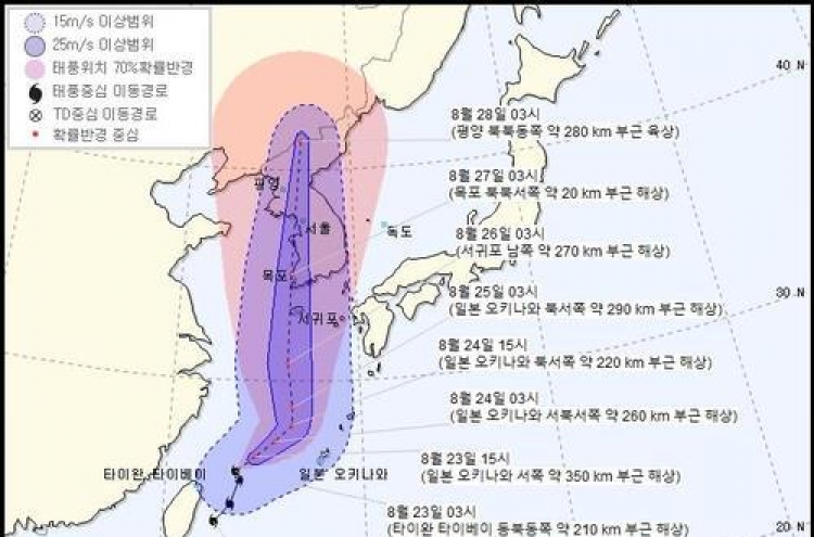 Typhoon Bavi expected to pass through Seoul next week