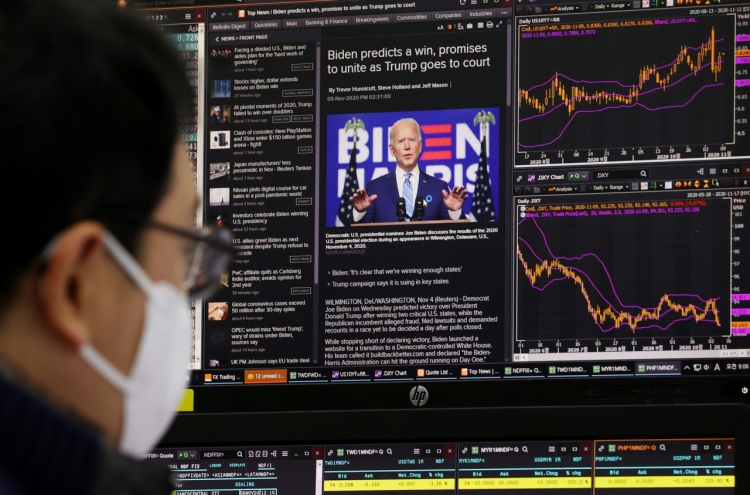 Seoul stocks open higher on Biden effect