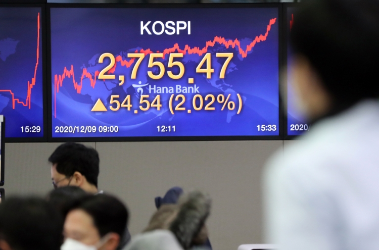 Seoul stocks close at record high on vaccine hopes, US stimulus talks