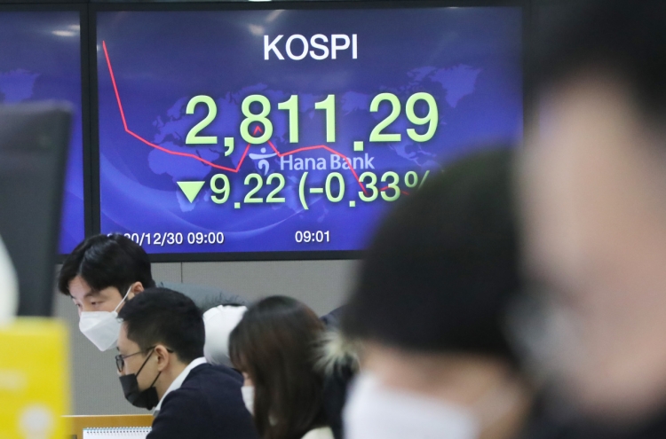 Seoul stocks open lower in final session of 2020