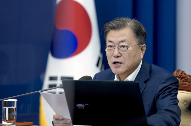 Moon welcomes WHO's decision to establish global biomanufacturing training hub in S. Korea