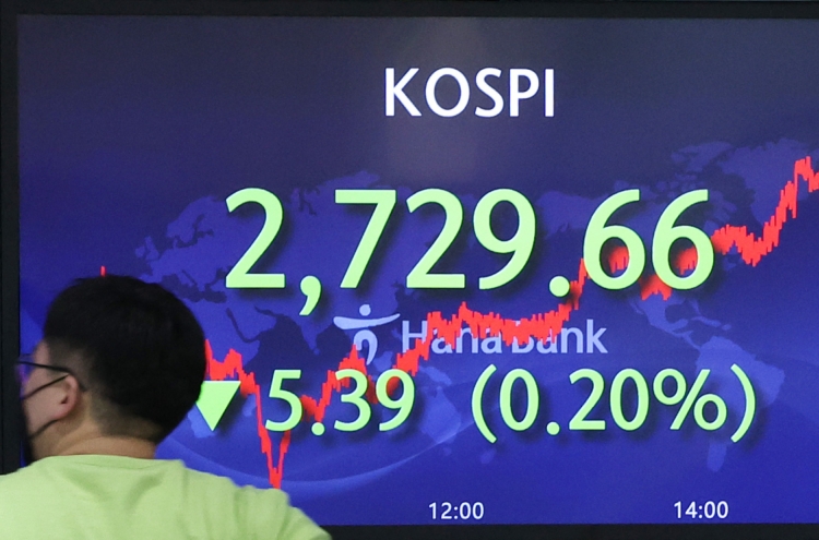 Seoul shares down on high global oil prices, Ukraine woes