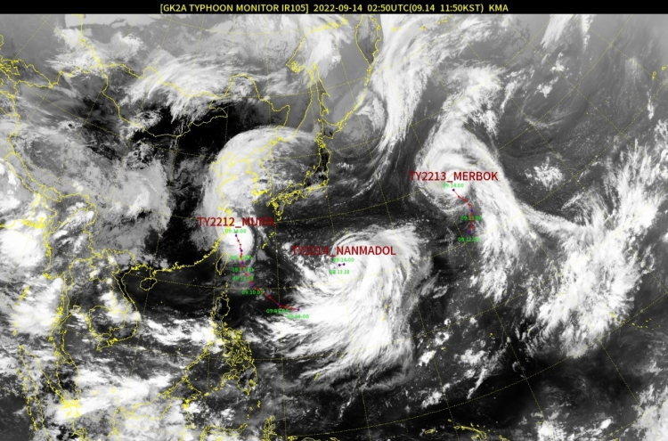 Newly created Typhoon Nanmadol could head for S. Korea