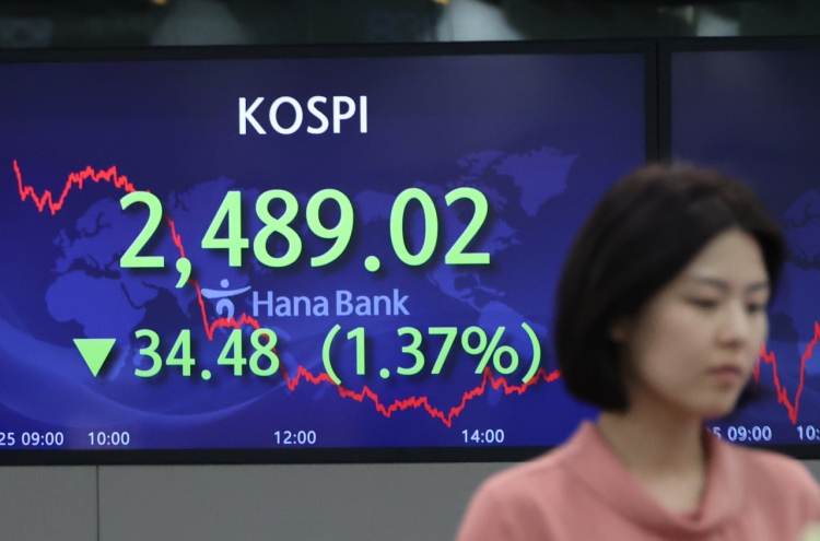 Seoul shares open nearly flat after sharp slide