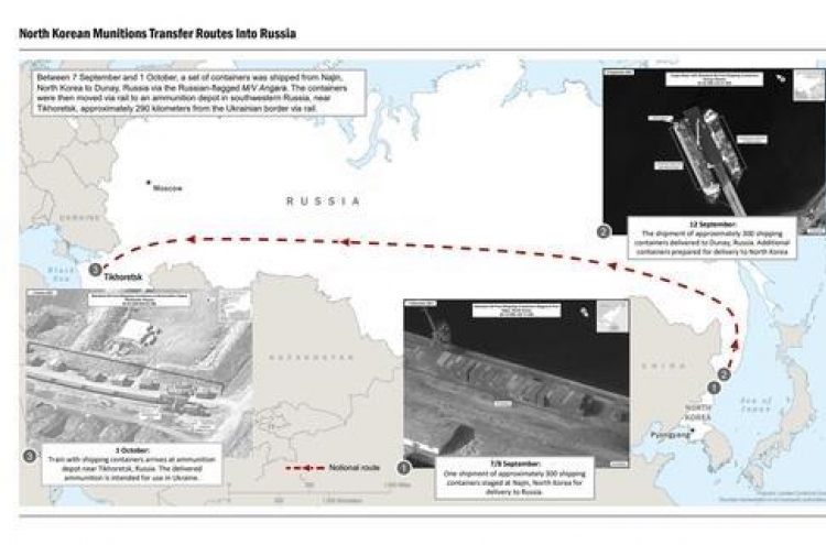 2 Russian ships made 5 trips between N. Korea, Russia since mid-Aug. in suspected arms transfers: WP