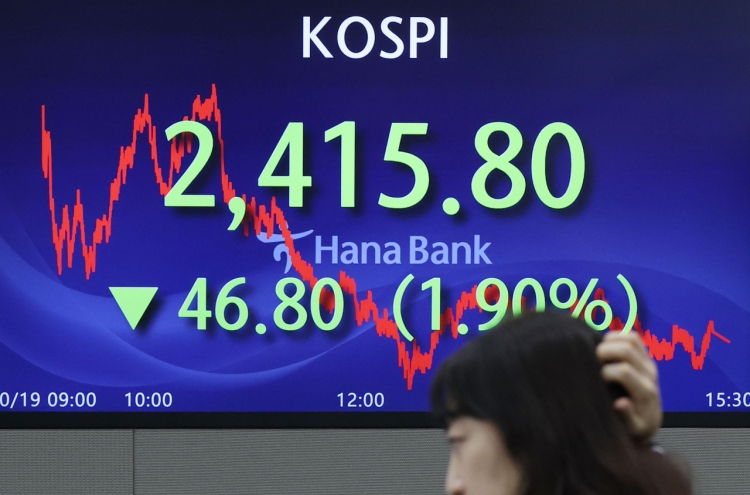 Seoul shares end nearly 2% lower amid Middle East woes