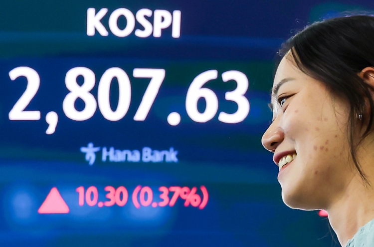 Seoul shares up for 3rd day to exceed 2,800 on tech gains