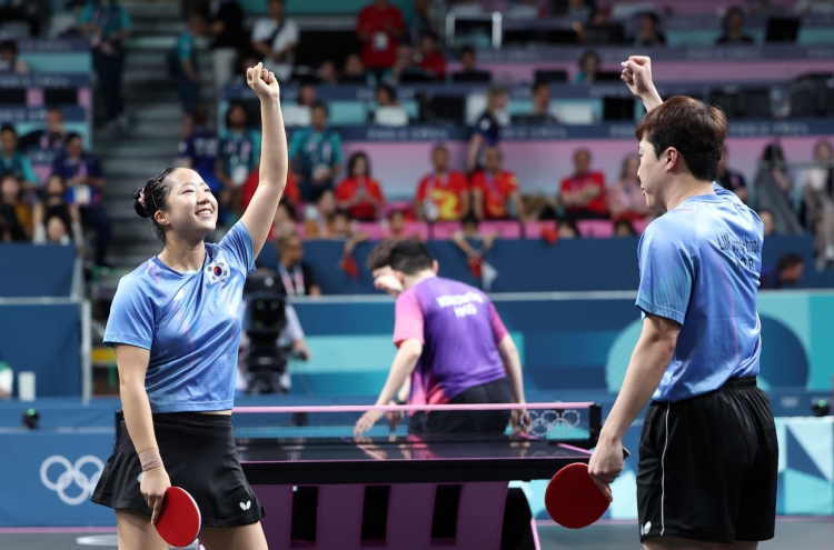 S. Korea wins bronze in mixed doubles table tennis