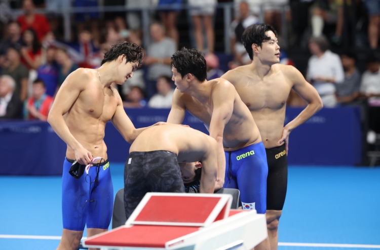 S. Korea finishes 6th in men's freestyle swimming relay