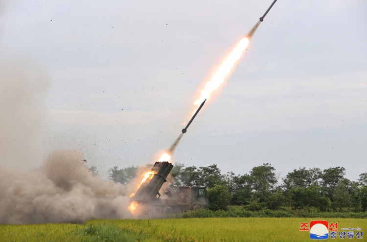 N. Korea test-fires multiple rocket launcher equipped with new guidance system