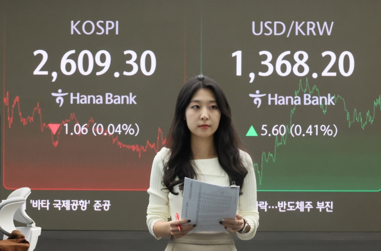 Seoul shares close tad lower on foreign selling