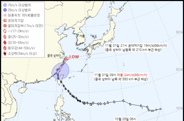 No typhoons recorded in S. Korea for the first time in 7 years