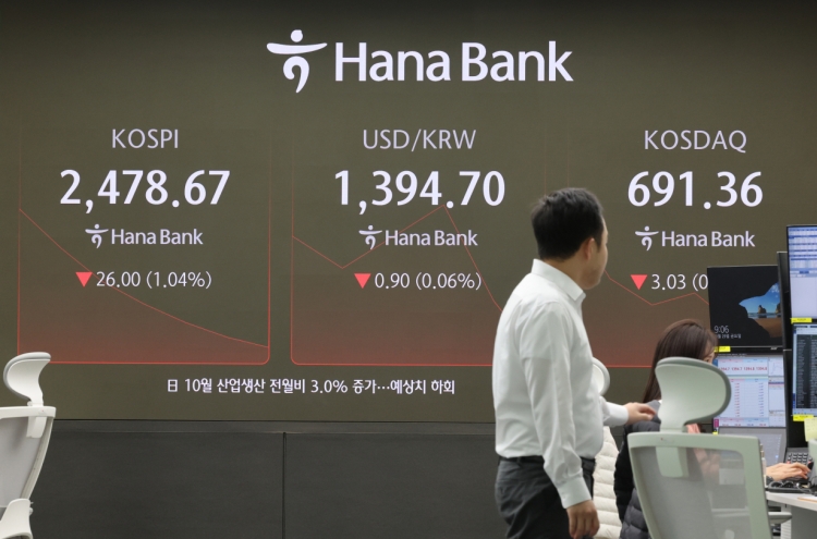 Seoul shares open lower on tech losses amid growth woes