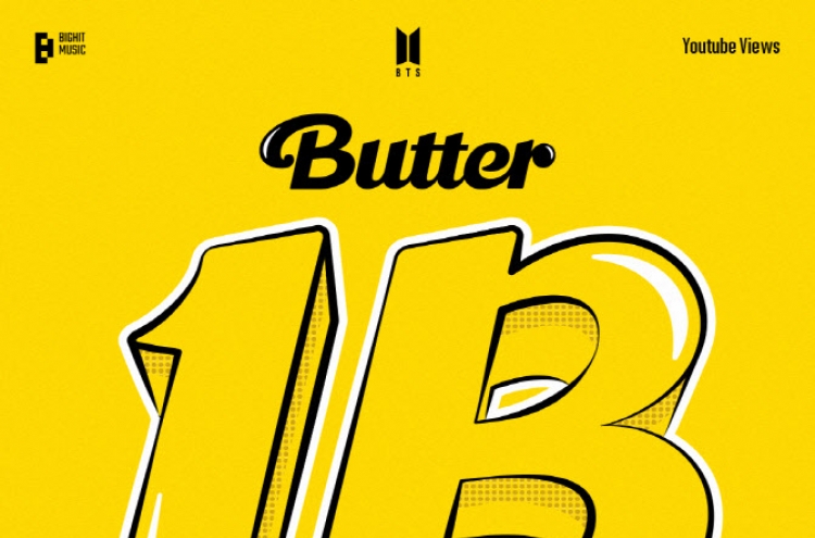 [Today’s K-pop] BTS' 'Butter' hits 1b views on YouTube