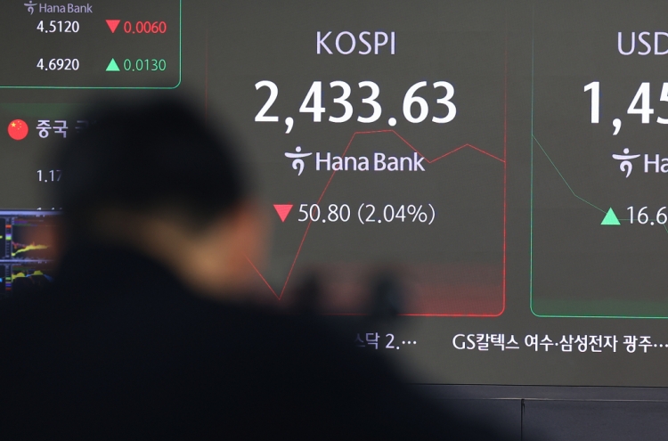 Seoul shares open sharply lower after Fed rate cut; won sharply down