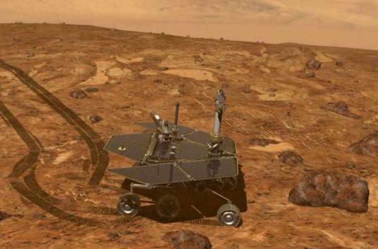 Mars rover Opportunity studying new surroundings