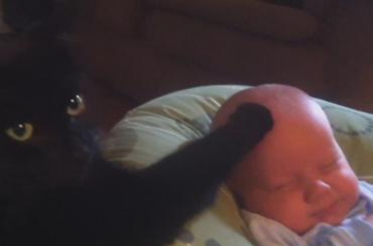 Online video of cat soothing baby to sleep goes viral