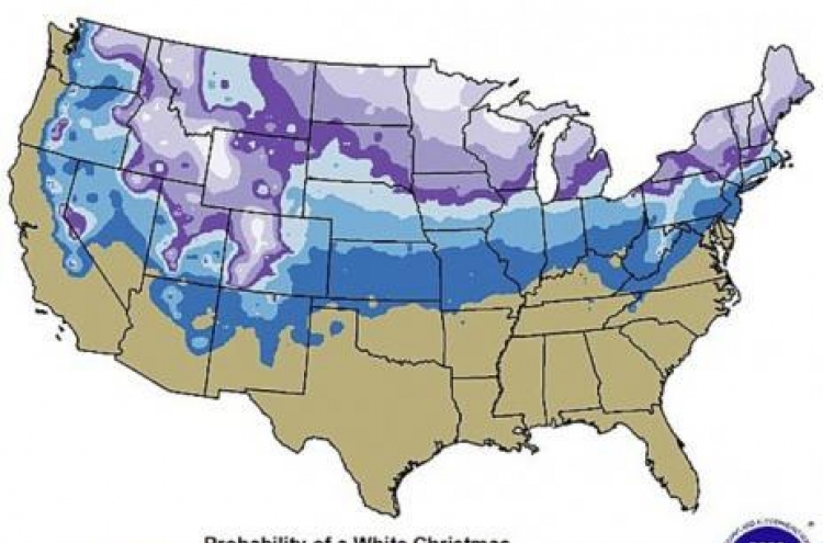 Odds of U.S. White Christmas vary by region