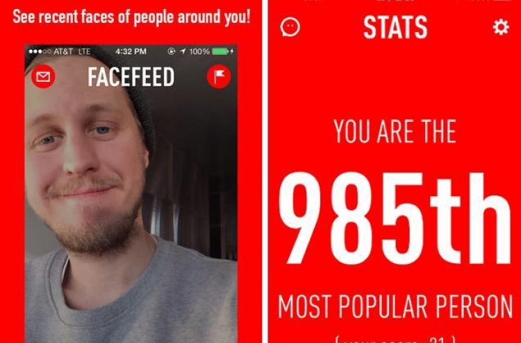 Facefeed ranks you based on how many strangers like your selfie