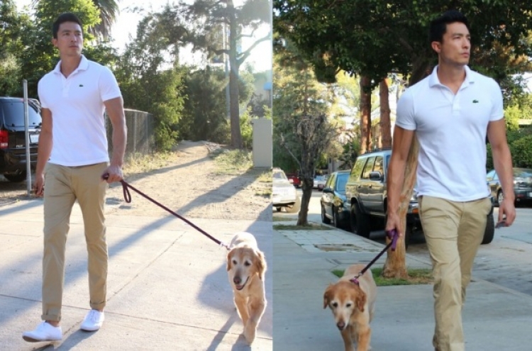 Daniel Henney spotted strolling with Mango