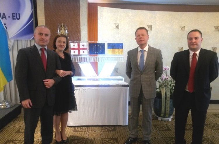 Georgia, Ukraine celebrate EU association agreements