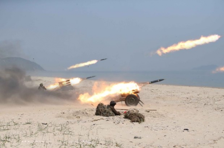 N. Korea fires five short-range rockets