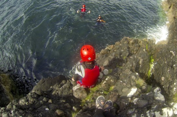 Cliff jumping all in a day’s fun in Scotland