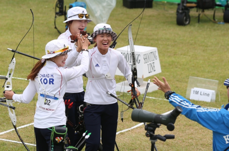 [Asian Games] S. Korea grabs 3 archery golds