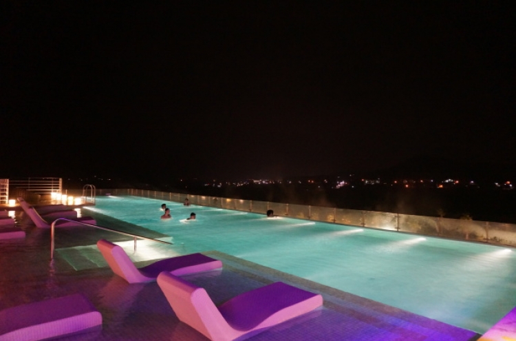 Lively music and spa at night on Jeju